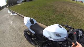 Ninja 300 M4 Full exhaust revs and HID sneak peak [upl. by Sacul]