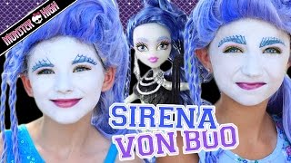 Monster High Sirena Von Boo Makeup Tutorial Collab CuteGirlsHairstyles amp KITTIESMAMA [upl. by Karia]