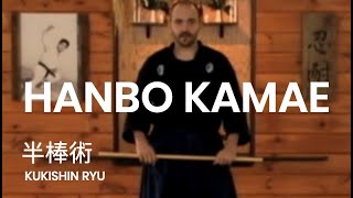 Hanbojutsu Kamae kihon the basic postures and intention of the Kukishin Ryu stick fighting [upl. by Milla]