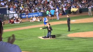 Michael Grandinetti making his assistant levitate Aces Ballpark 752014 [upl. by Merideth715]