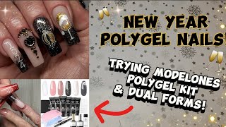 NEW YEAR POLYGEL NAILS  HOW TO USE DUAL FORMS  MODELONES BEGINNER POLYGEL KIT [upl. by Abigael]