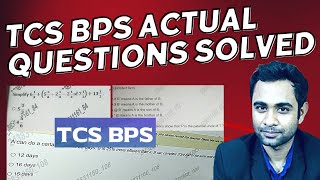 🔴TCS BPS Actual Questions Solved  TCS BPS MOCK TEST1 [upl. by Anawek]