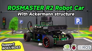 ROSMASTER R2 ROS2 Robot with Ackermann structure for Jetson NANO 4GBOrin NANOOrin NXRPi 4B [upl. by Hesta395]