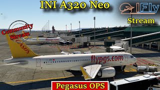 MSFS  INI A320 NEO  PEGASUS OPS  COMMUNITY STREAM  LTAILTBJLOWW [upl. by Sylas]