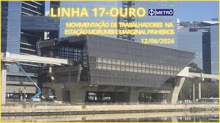 LINHA 17OURO MONOTRILHO METRÔ DE SÃO PAULO  Movimentação de trabalhadores na Marginal Pinheiros [upl. by Rene]