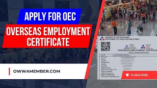 How to Get OEC Overseas Employment Certificate for OFWs [upl. by Torey]