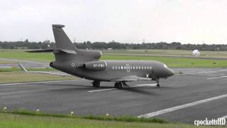 RARE Awesome Looking Dassault Falcon 7X OYFWO close Taxi and Take off  Gloucestershire Airport [upl. by Wilder413]