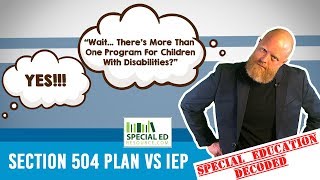 Section 504 Plan VS IEP  Special Education Decoded [upl. by Dier316]