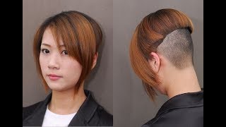 DT70 sample ☆ Long to short BOB haircut makeover バッサリ断髪刈り上げ女子 [upl. by Eiraminot]