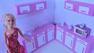 como fazer ARMÁRIOS de COZINHA para BonecasBarbie Ever after highmonster highetc [upl. by Yenahpets747]