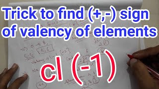 Trick to find sign  of valency of element [upl. by Tamqrah639]