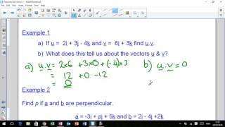 LHS Higher Mathematics  Vectors 9  Perpendicular Vectors [upl. by Dareg]