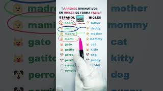 Diminutivos en inglés papi mami gatito perrito y más ¡Suscríbete para mejorar tu vocabulario [upl. by Peterec337]