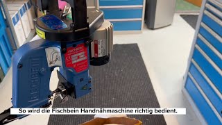 So wird die Fischbein Handnähmaschine richtig bedient [upl. by Anelrats]