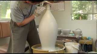 106 Throwing a Large amp Tall Porcelain Vase  Bottle with HsinChuen Lin [upl. by Kylynn]