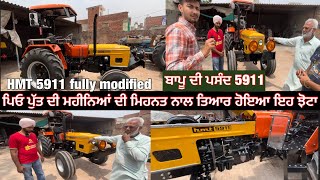 Hmt 5911 tractor full modified  5911 tractor modification in Punjab  Sidhu Mehraj [upl. by Hanavas]