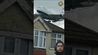 Airplane crossing on roof 😳 shorts trending viralshorts aircraft [upl. by Donnell832]