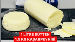 1 LİTRE SÜTTEN 15 KG KAŞAR PEYNİRİ 💯👍 EVDE YAPILACAK EN EKONOMİK SAHTE PEYNİR TARİFİ Nurmutfagi [upl. by Fillender174]