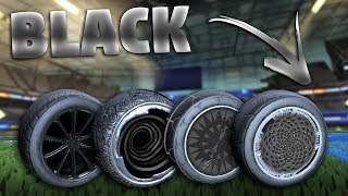 Every Black Painted Wheel In Rocket League So Far Showcase [upl. by Yanad]