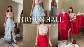 4K Try On Haul  Transparent Bra amp See Through Fashion  Chic amp Edgy Summer 2024 [upl. by Shurlock]