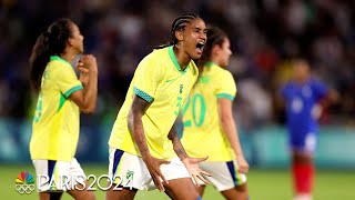 Brazil stuns host France in womens soccer quarterfinal win  Paris Olympics  NBC Sports [upl. by Tammara]