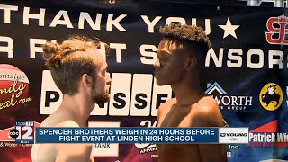 Spencer brothers weigh in a day before fighting event at Linden High School [upl. by Atsirk]