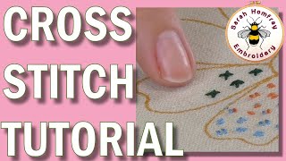 Cross stitch  Hand embroidery for beginners video tutorial [upl. by Helga335]