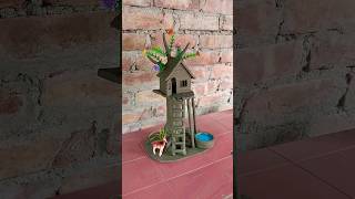 Beautiful tree house making with clay 🏡  clayhouse treehouse craft [upl. by Noiramaj]