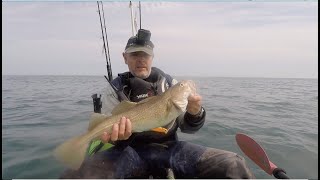 Kayak fishing at Filey brigg [upl. by Orferd300]