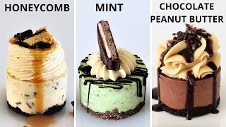 3 EASY Mini Cheesecakes No Bake Peanut Butter amp Chocolate Mint Honeycomb EASY Make Ahead COMPILATION [upl. by Etteval]