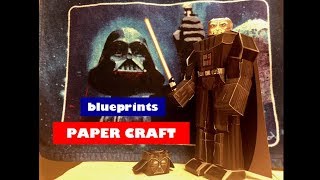 Star Wars Darth Vader  blueprints PAPER CRAFT Review [upl. by Anul352]