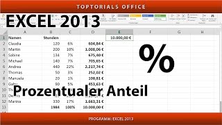 Prozentualen Anteil berechnen Excel [upl. by Melvyn]