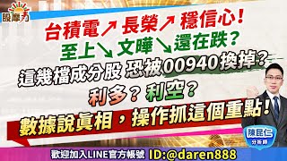 【台積電↗長榮↗穩信心！至上↘文曄↘還在跌？這幾檔成分股恐被00940換掉？利多？利空？數據說真相，操作抓這個重點！】20240510 陳昆仁 分析師 股摩力 [upl. by Prudi]