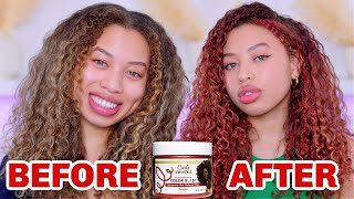 TRYING RED HAIR WAX ON CURLY HAIR  NO BLEACH 😱 [upl. by Devon]