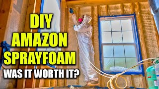 Shed To Tiny House  DIY Amazon Froth Pak Spray Foam  Was It Worth It [upl. by Carce640]