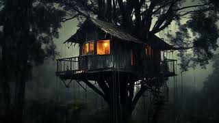 🌲 Enchanted Forest Night Ambience ✨ Occasional Rain amp Wind Chimes for Study amp Sleep 10 Hours [upl. by Haeli]