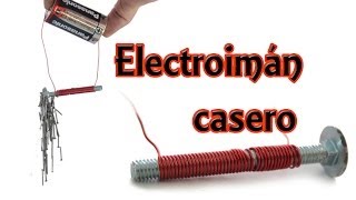 Cómo hacer un electroimán casero Experimentos Caseros [upl. by Anej861]