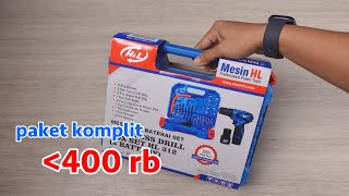 bor cordless murah paket lengkap gk sampe 400rb apakah worth it  HnL HL312 CORDLESS DRILL 12V [upl. by Neel]