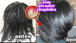 CABELO LISO ESCORRIDO BRILHO ESPELHADO SEM QUÍMICA BOTOX CASEIRO [upl. by Anair]