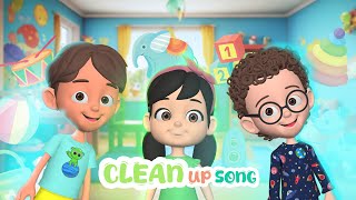 Nursery Rhymes CLEAN UP Kids Song Fun Cartoon Characters Sing Along [upl. by Denman]