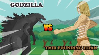 Godzilla vs Ymir Founding Titan  Titan Animation [upl. by Ermentrude205]