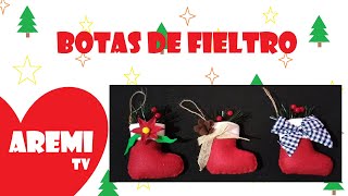 Navidad  Adornos Navideños  Botas de fieltro [upl. by Addison]