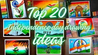 Top 20 Independence day drawings for beginners Award winning drawings 🏆🏆drawing howtodraw art [upl. by Nickola218]