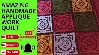 Amazing Handmade Applique work Quilt  pure Handwork  Aplic work designs with sara [upl. by Krueger390]