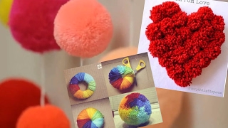 How to make a Pom Pom maker tutorial 5 Ways to Make a Yarn Pompom [upl. by Monia]