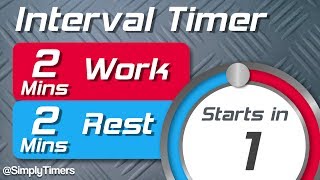 2 min work 2 min rest Interval Timer 2min2min interval timer up to 30 reps [upl. by Cattan]