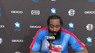 quotI forgot how it feels like to be a starterquot  James Harden on his return for the Nets [upl. by Wendeline]