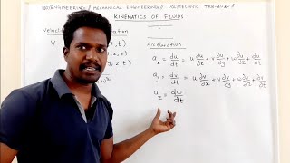 Velocity and acceleration in fluid flow explained in tamil  Polytechnic TRB Tneb AE [upl. by Nelyahs]