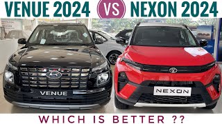 Tata Nexon vs Venue 2024  Which is Better  Hyundai Venue vs Nexon 2024 Comparison  2024 Nexon [upl. by Enasus]