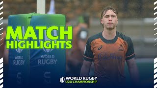 INTENSE battle in the rain  Australia v Ireland Highlights  World Rugby U20 Championship [upl. by Harimas]